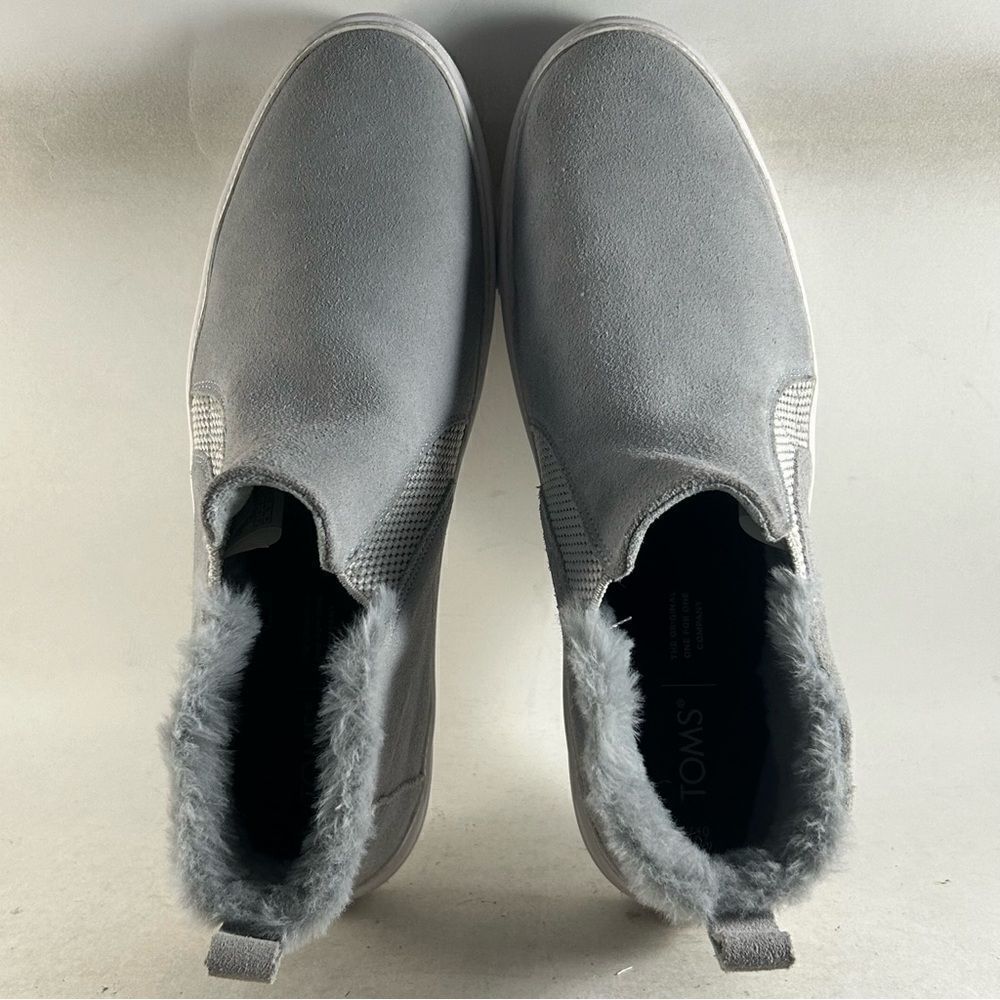 Toms Bryce Women’s High Top Shoes Faux Fur Lined Suede Sneakers Gray Size 10 - Picture 5 of 10